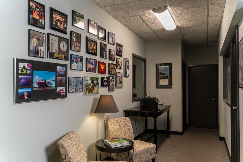 Hallway leading to our editing suites and voice-over booth
